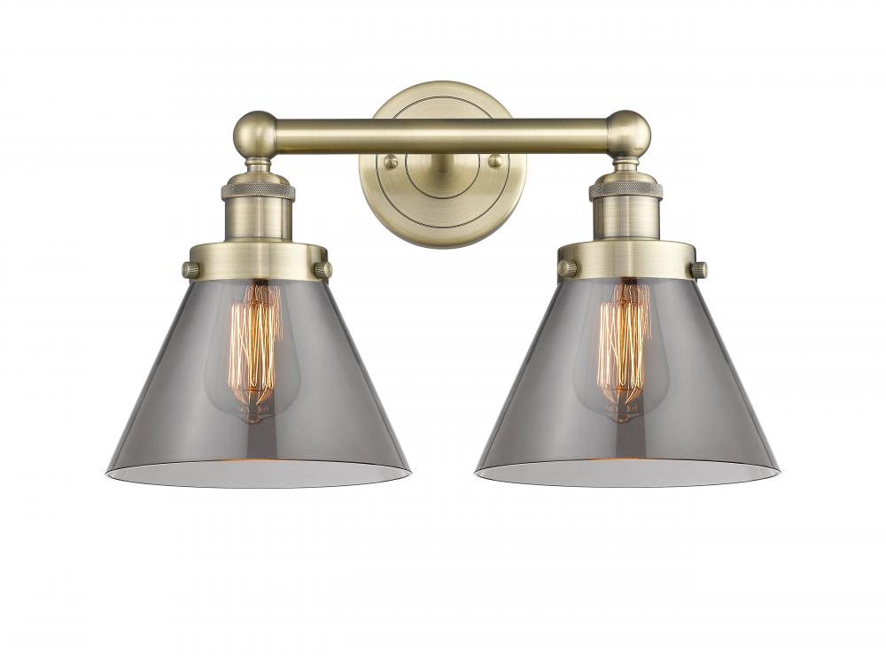 Cone - 2 Light - 17 inch - Antique Brass - Bath Vanity Light