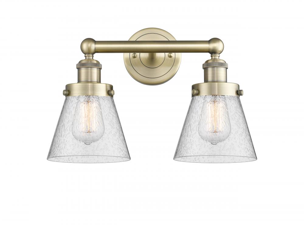 Cone - 2 Light - 15 inch - Antique Brass - Bath Vanity Light