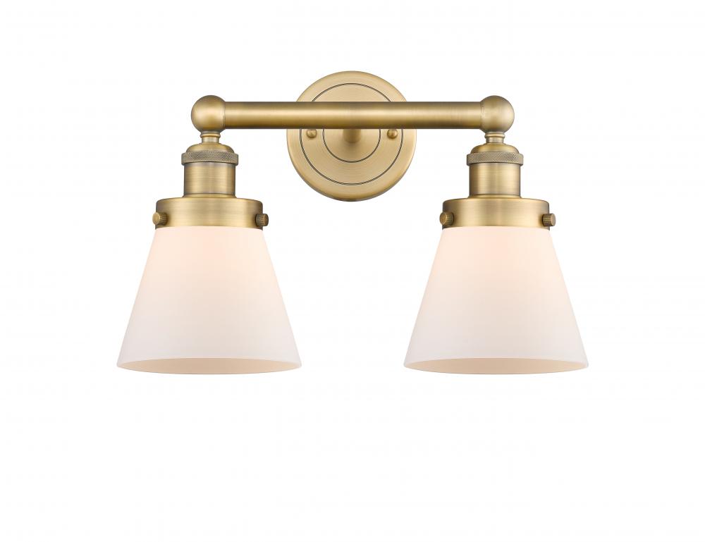 Cone - 2 Light - 15 inch - Brushed Brass - Bath Vanity Light