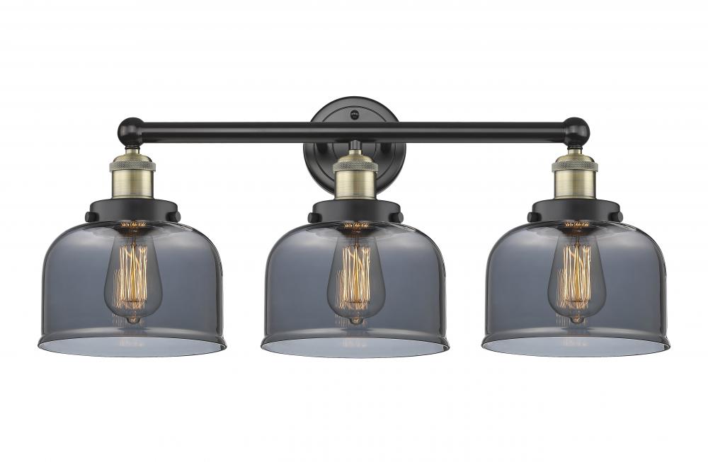 Bell - 3 Light - 26 inch - Black Antique Brass - Bath Vanity Light