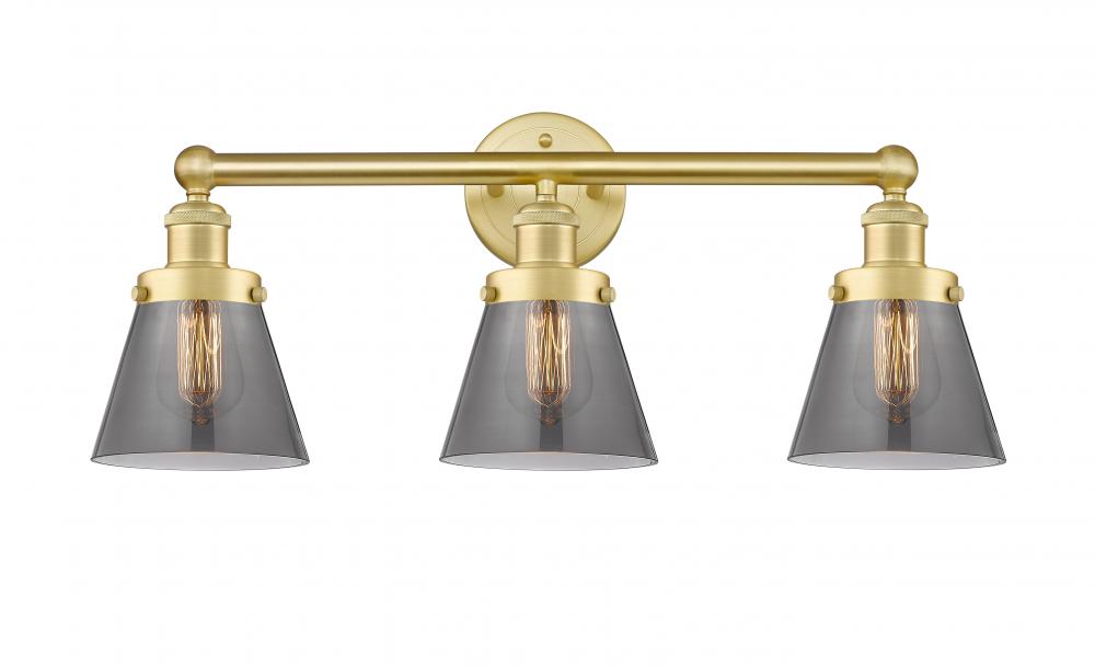 Cone - 3 Light - 24 inch - Satin Gold - Bath Vanity Light