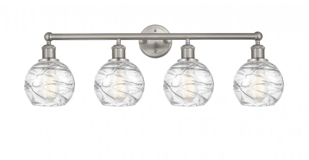 Athens Deco Swirl - 4 Light - 33 inch - Brushed Satin Nickel - Bath Vanity Light