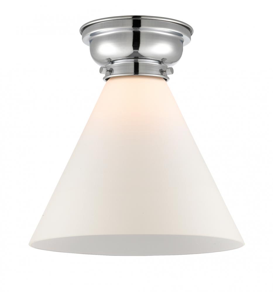 Cone - 1 Light - 12 inch - Polished Chrome - Flush Mount