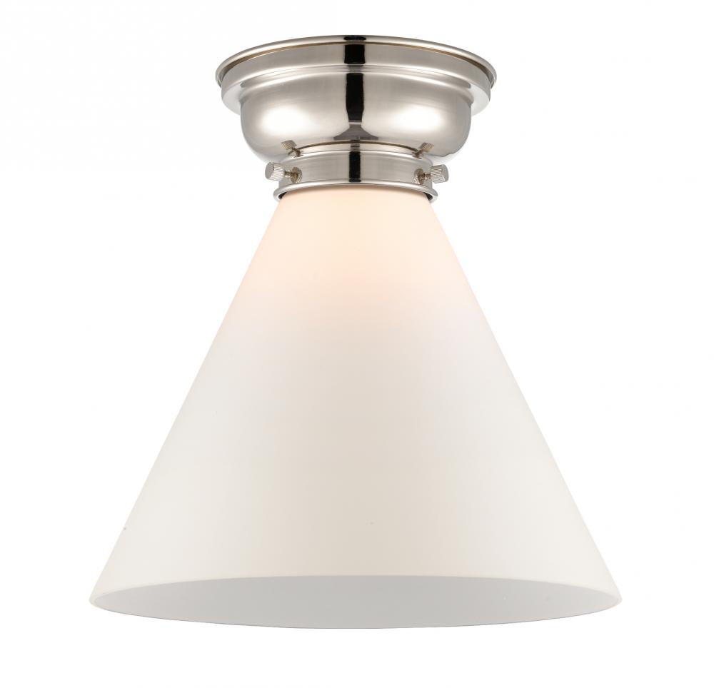 Cone - 1 Light - 12 inch - Polished Nickel - Flush Mount