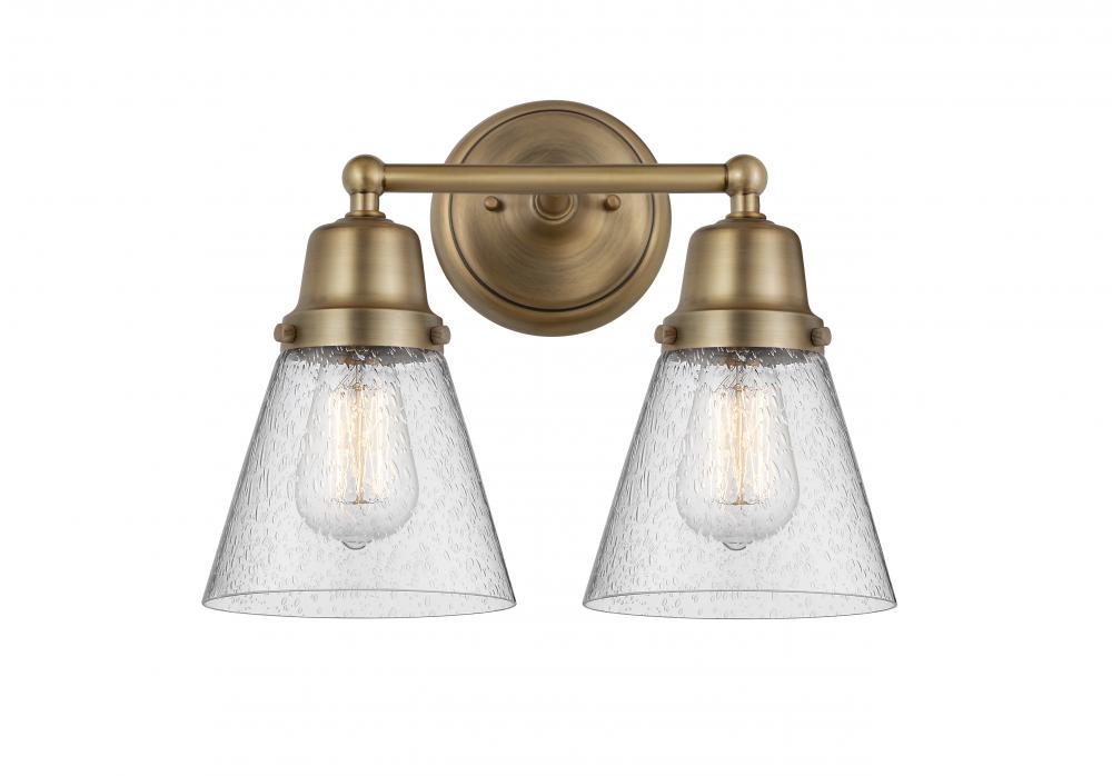 Cone - 2 Light - 14 inch - Brushed Brass - Bath Vanity Light