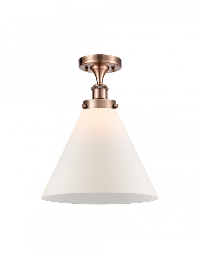 Cone - 1 Light - 12 inch - Antique Copper - Semi-Flush Mount