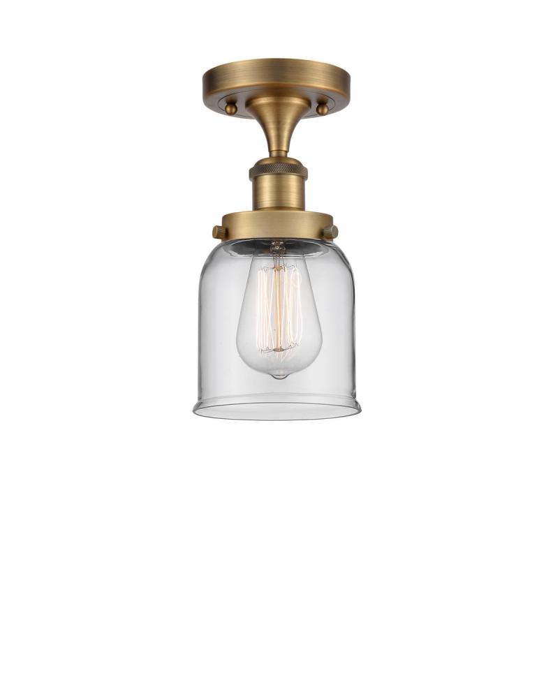 Bell - 1 Light - 5 inch - Brushed Brass - Semi-Flush Mount