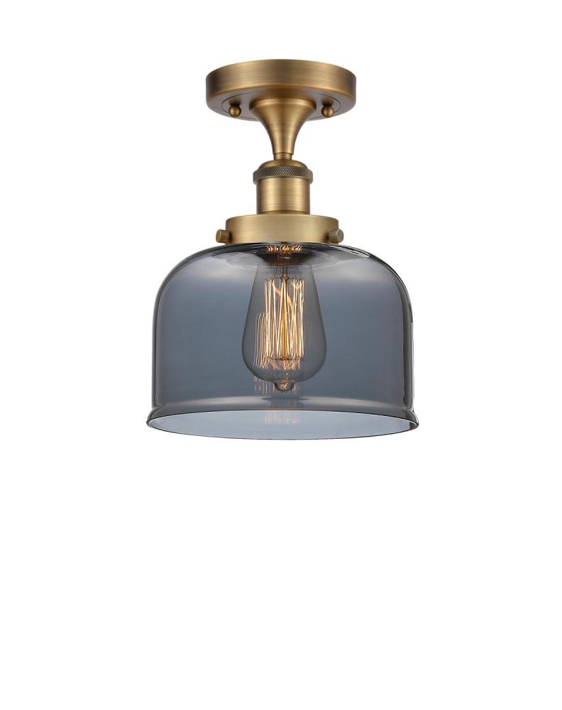 Bell - 1 Light - 8 inch - Brushed Brass - Semi-Flush Mount