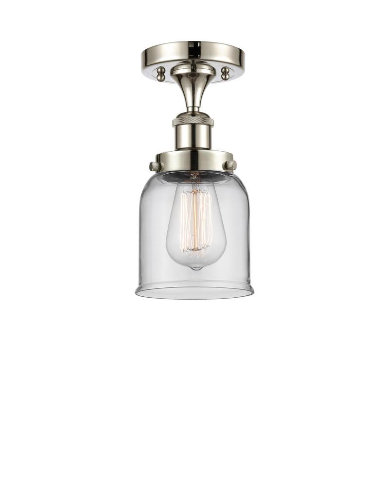 Bell - 1 Light - 5 inch - Polished Nickel - Semi-Flush Mount