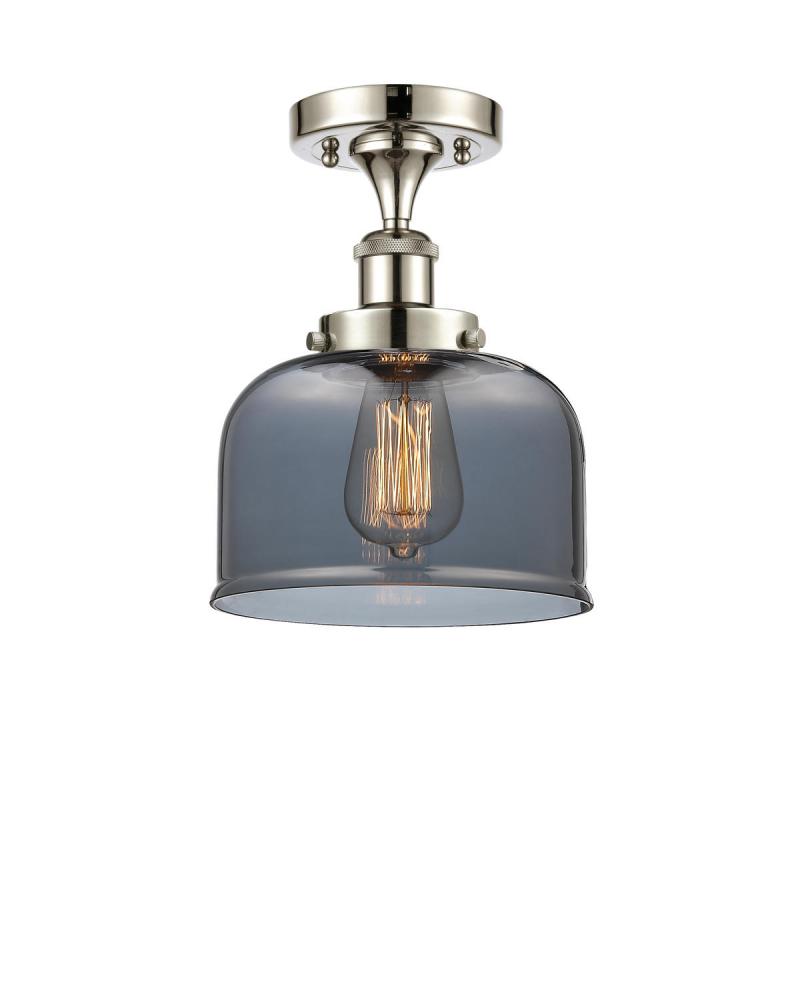 Bell - 1 Light - 8 inch - Polished Nickel - Semi-Flush Mount