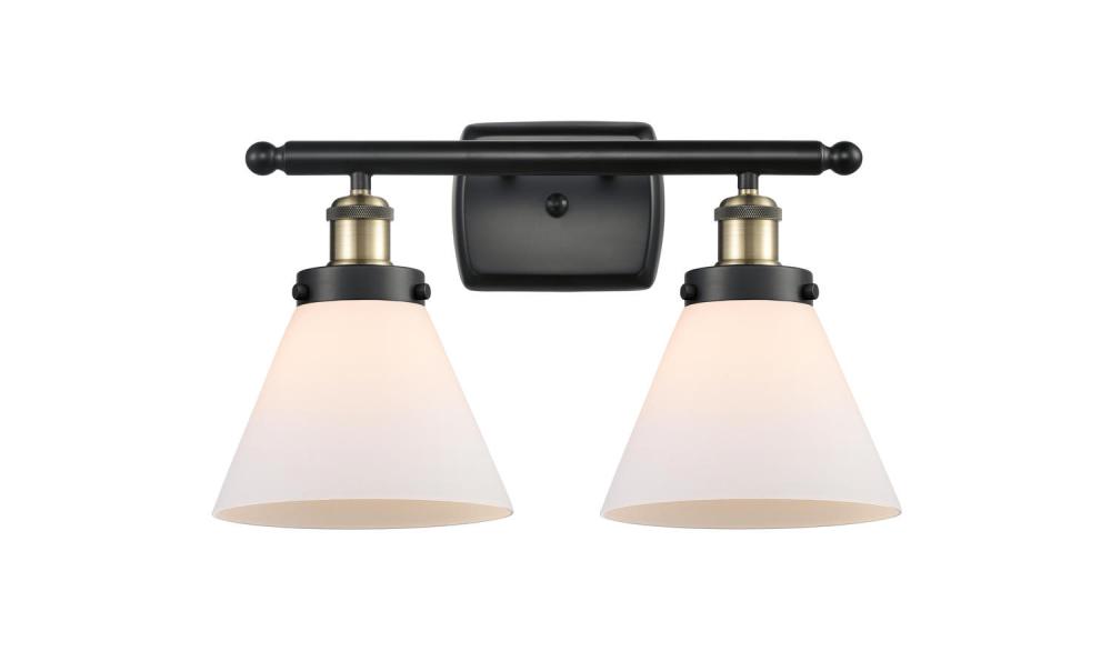 Cone - 2 Light - 18 inch - Black Antique Brass - Bath Vanity Light