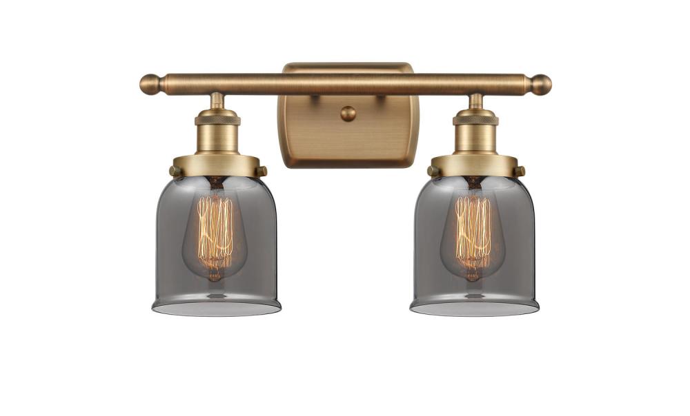 Bell - 2 Light - 16 inch - Brushed Brass - Bath Vanity Light