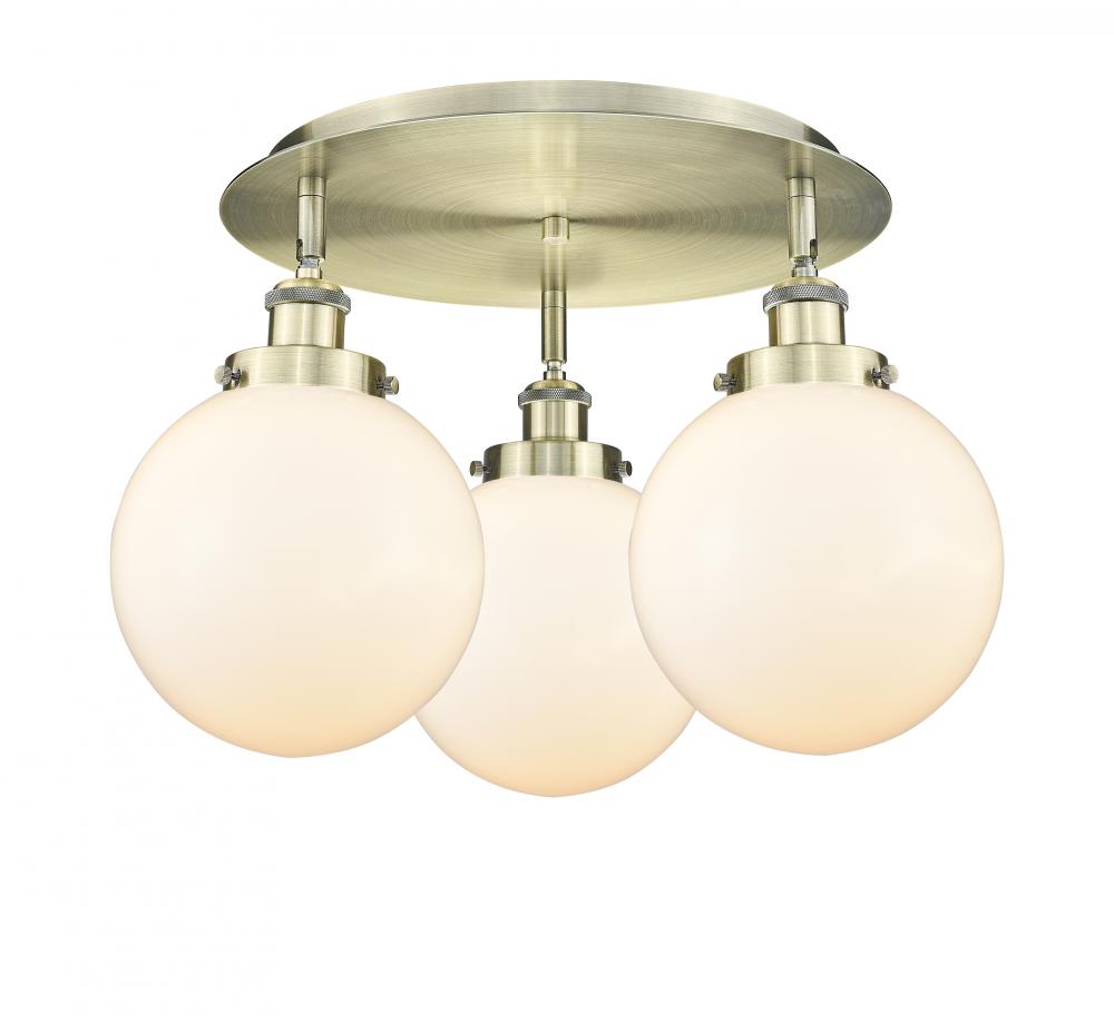 Beacon - 3 Light - 20 inch - Antique Brass - Flush Mount