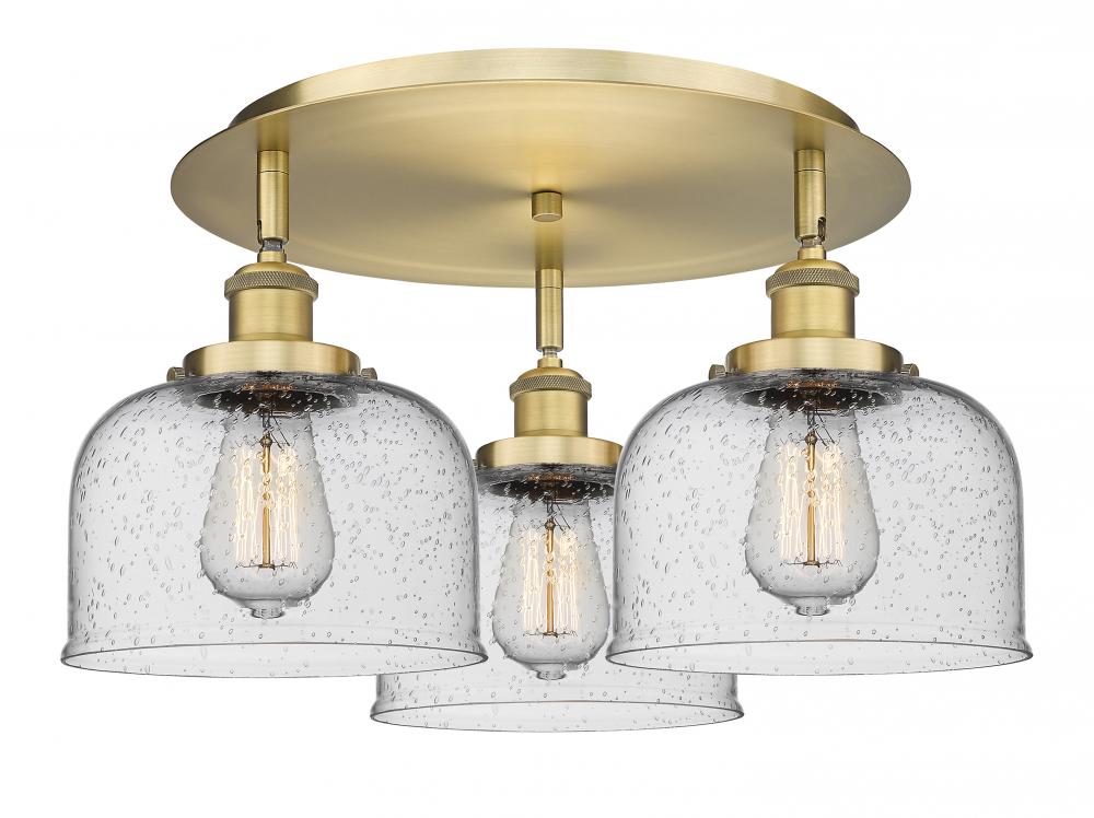 Cone - 3 Light - 20 inch - Brushed Brass - Flush Mount