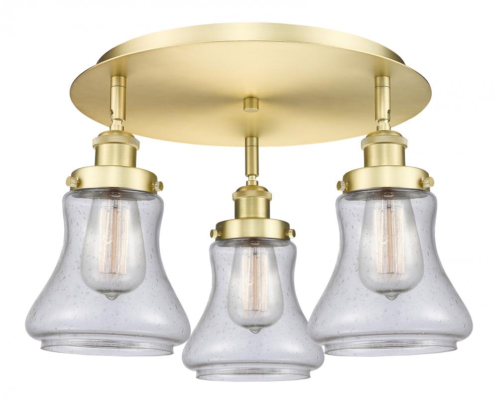 Bellmont - 3 Light - 18 inch - Satin Gold - Flush Mount