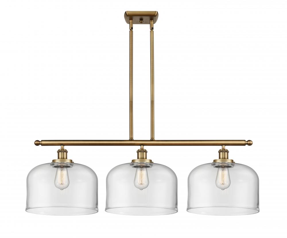 Bell - 3 Light - 36 inch - Brushed Brass - Stem Hung - Island Light