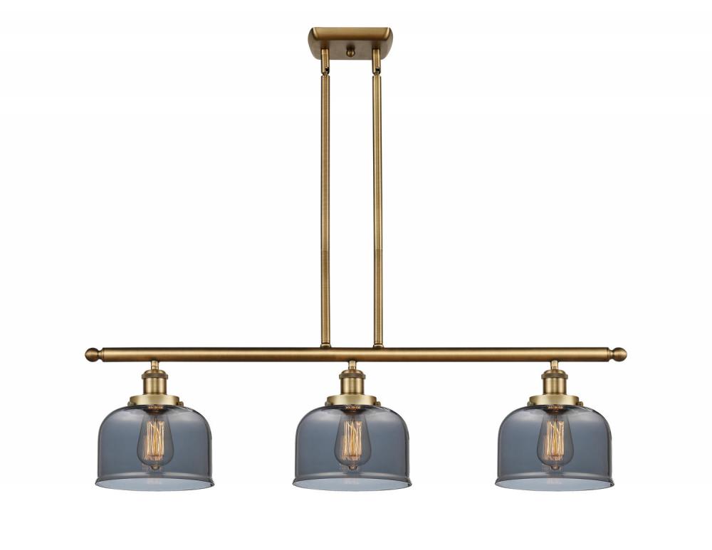 Bell - 3 Light - 36 inch - Brushed Brass - Stem Hung - Island Light