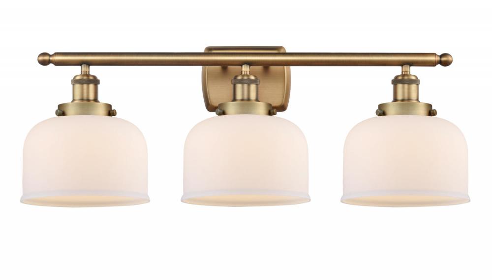 Bell - 3 Light - 28 inch - Brushed Brass - Bath Vanity Light