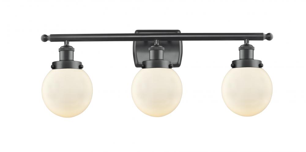 Beacon - 3 Light - 26 inch - Matte Black - Bath Vanity Light