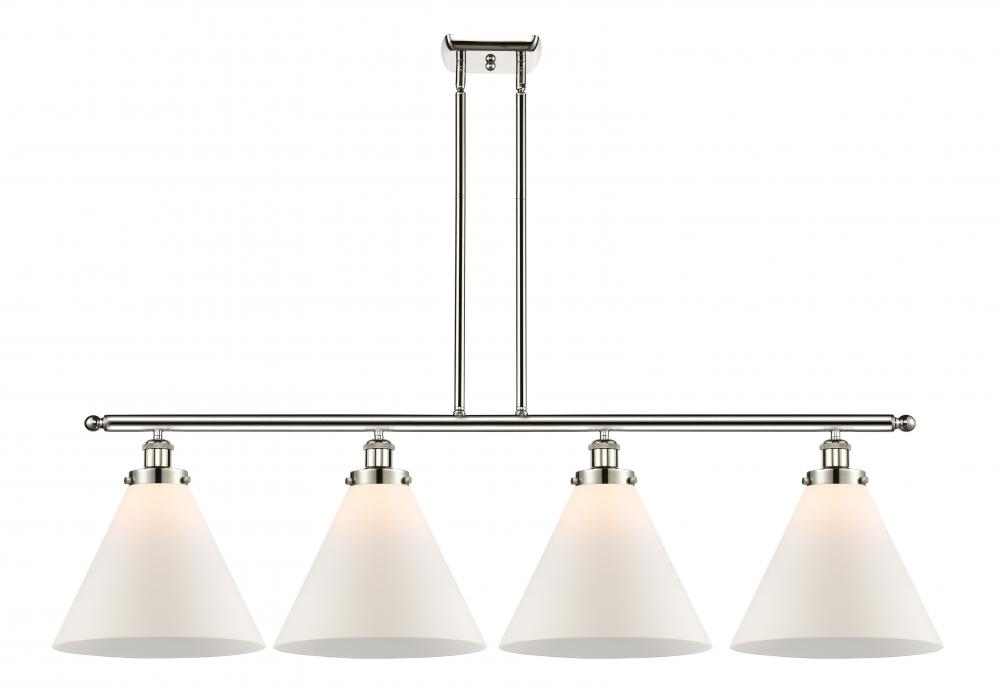 Cone - 4 Light - 48 inch - Polished Nickel - Stem Hung - Island Light