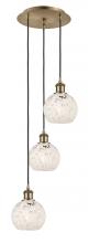 Innovations Lighting 113B-3P-AB-G1216-6WM - White Mouchette - 3 Light - 13 inch - Antique Brass - Cord Hung - Multi Pendant