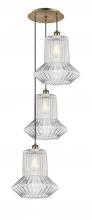 Innovations Lighting 113B-3P-AB-G212 - Springwater - 3 Light - 19 inch - Antique Brass - Cord Hung - Multi Pendant