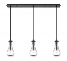  123-451-1P-BK-G451-5CL - Owego - 3 Light - 37 inch - Matte Black - Linear Pendant