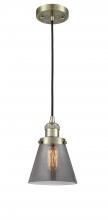 Innovations Lighting 201C-AB-G63-LED - Cone - 1 Light - 6 inch - Antique Brass - Cord hung - Mini Pendant