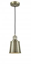 Innovations Lighting 201C-AB-M9-AB-LED - Addison - 1 Light - 5 inch - Antique Brass - Cord hung - Mini Pendant