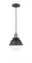 Innovations Lighting 201C-BAB-HFS-61-BK-LED - Hampden - 1 Light - 7 inch - Black Antique Brass - Cord hung - Mini Pendant