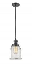 Innovations Lighting 201C-OB-G184-LED - Canton - 1 Light - 6 inch - Oil Rubbed Bronze - Cord hung - Mini Pendant