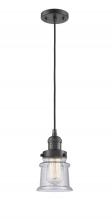 Innovations Lighting 201C-OB-G184S-LED - Canton - 1 Light - 5 inch - Oil Rubbed Bronze - Cord hung - Mini Pendant