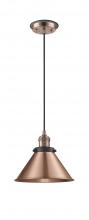  201CBP-ACBK-M10-AC - Briarcliff - 1 Light - 10 inch - Antique Copper - Cord hung - Mini Pendant