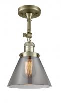 Innovations Lighting 201F-AB-G43-LED - Cone - 1 Light - 8 inch - Antique Brass - Semi-Flush Mount