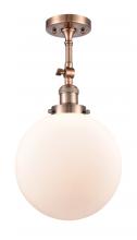 Innovations Lighting 201F-AC-G201-10-LED - Beacon - 1 Light - 10 inch - Antique Copper - Semi-Flush Mount