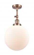 Innovations Lighting 201F-AC-G201-12-LED - Beacon - 1 Light - 12 inch - Antique Copper - Semi-Flush Mount