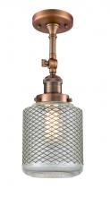 Innovations Lighting 201F-AC-G262-LED - Stanton - 1 Light - 6 inch - Antique Copper - Semi-Flush Mount