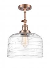 Innovations Lighting 201F-AC-G713-L-LED - Bell - 1 Light - 12 inch - Antique Copper - Semi-Flush Mount