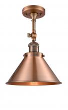 Innovations Lighting 201F-AC-M10-AC-LED - Briarcliff - 1 Light - 10 inch - Antique Copper - Semi-Flush Mount