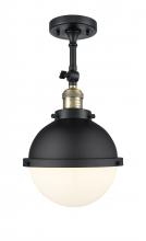 Innovations Lighting 201F-BAB-HFS-81-BK-LED - Hampden - 1 Light - 9 inch - Black Antique Brass - Semi-Flush Mount