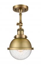 Innovations Lighting 201F-BB-HFS-64-BB-LED - Hampden - 1 Light - 7 inch - Brushed Brass - Semi-Flush Mount