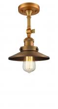 Innovations Lighting 201F-BB-M4-LED - Railroad - 1 Light - 8 inch - Brushed Brass - Semi-Flush Mount