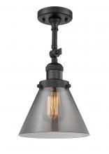 Innovations Lighting 201F-BK-G43-LED - Cone - 1 Light - 8 inch - Matte Black - Semi-Flush Mount