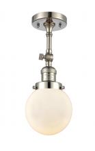 Innovations Lighting 201F-PN-G201-6-LED - Beacon - 1 Light - 6 inch - Polished Nickel - Semi-Flush Mount