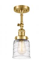 Innovations Lighting 201F-SG-G513-LED - Bell - 1 Light - 5 inch - Satin Gold - Semi-Flush Mount