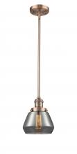 Innovations Lighting 201S-AC-G173 - Fulton - 1 Light - 7 inch - Antique Copper - Stem Hung - Mini Pendant