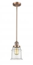 Innovations Lighting 201S-AC-G182-LED - Canton - 1 Light - 7 inch - Antique Copper - Stem Hung - Mini Pendant