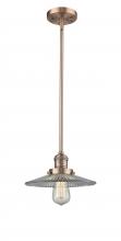 Innovations Lighting 201S-AC-G2-LED - Halophane - 1 Light - 9 inch - Antique Copper - Stem Hung - Mini Pendant