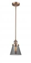 Innovations Lighting 201S-AC-G63-LED - Cone - 1 Light - 6 inch - Antique Copper - Stem Hung - Mini Pendant