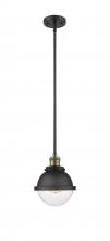  201S-BAB-HFS-62-BK-LED - Hampden - 1 Light - 7 inch - Black Antique Brass - Stem Hung - Mini Pendant